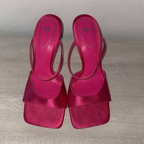 Zara pink satin mules - Picture 2 of 4